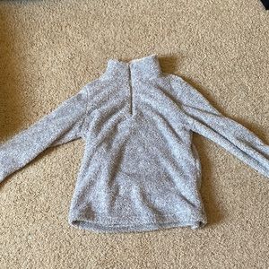 fuzzy grey quarter zip! size medium